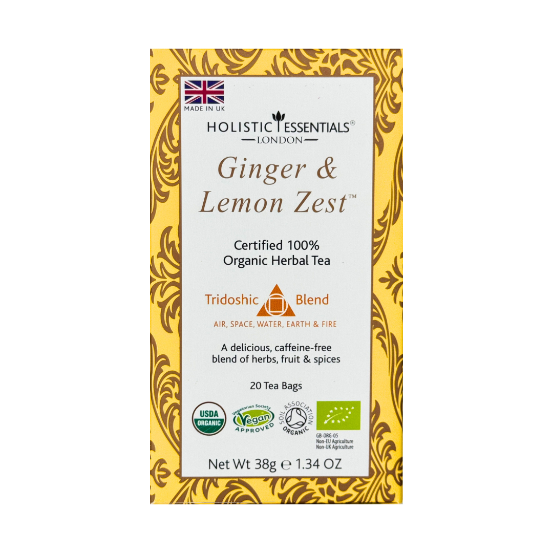 Ginger & Lemon Zest™ - Organic Herbal Tea - Tridoshic Blend