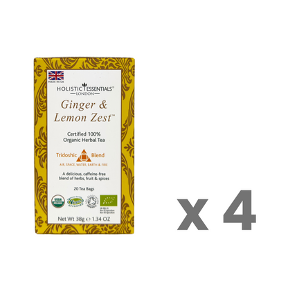 Ginger & Lemon Zest™ - Organic Herbal Tea - Tridoshic Blend