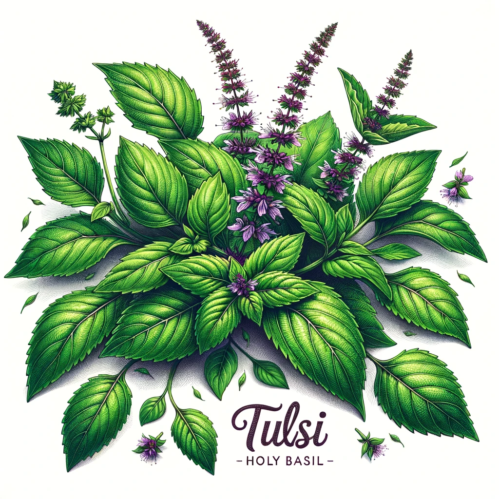 How to draw a Tulsi Plant (Holy Basil) with color pencil / Easy step by  step method for beginners - YouTube